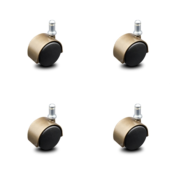Service Caster 2 Inch Antique Brass Hooded Urethane Twin Wheel Grip Ring Chair Casters, 4PK SCC-GR02S50D-NYU-WA-716X78-4 - main